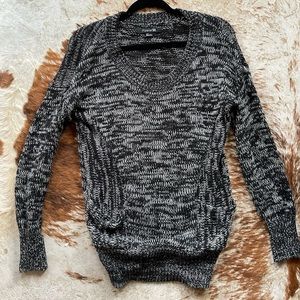Grey Stitched Sweater with front Pocket Feature
